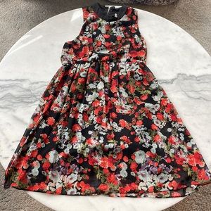 BCBGeneration Floral Fit and Flare Dress with Razor Back - Size 6